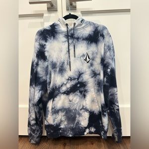 Blue and white tie die Volcom sweat shirt classic fit size medium
